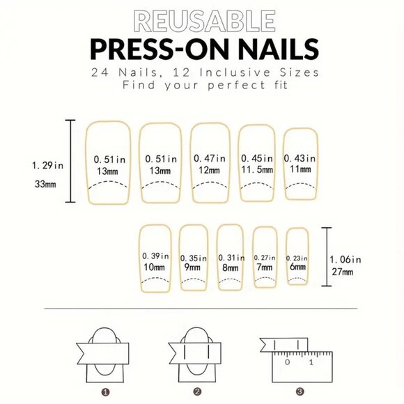 Nails Cherry Blossom Press On 24 Fake Stylish Glam Flowers Trendy Reusable Sexy - Picture 3 of 4